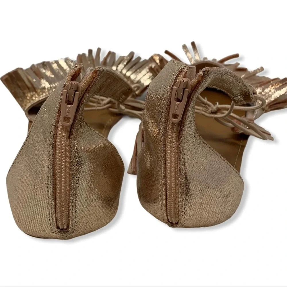 Gap gold shimmery boho fringe‎ sandal size 2